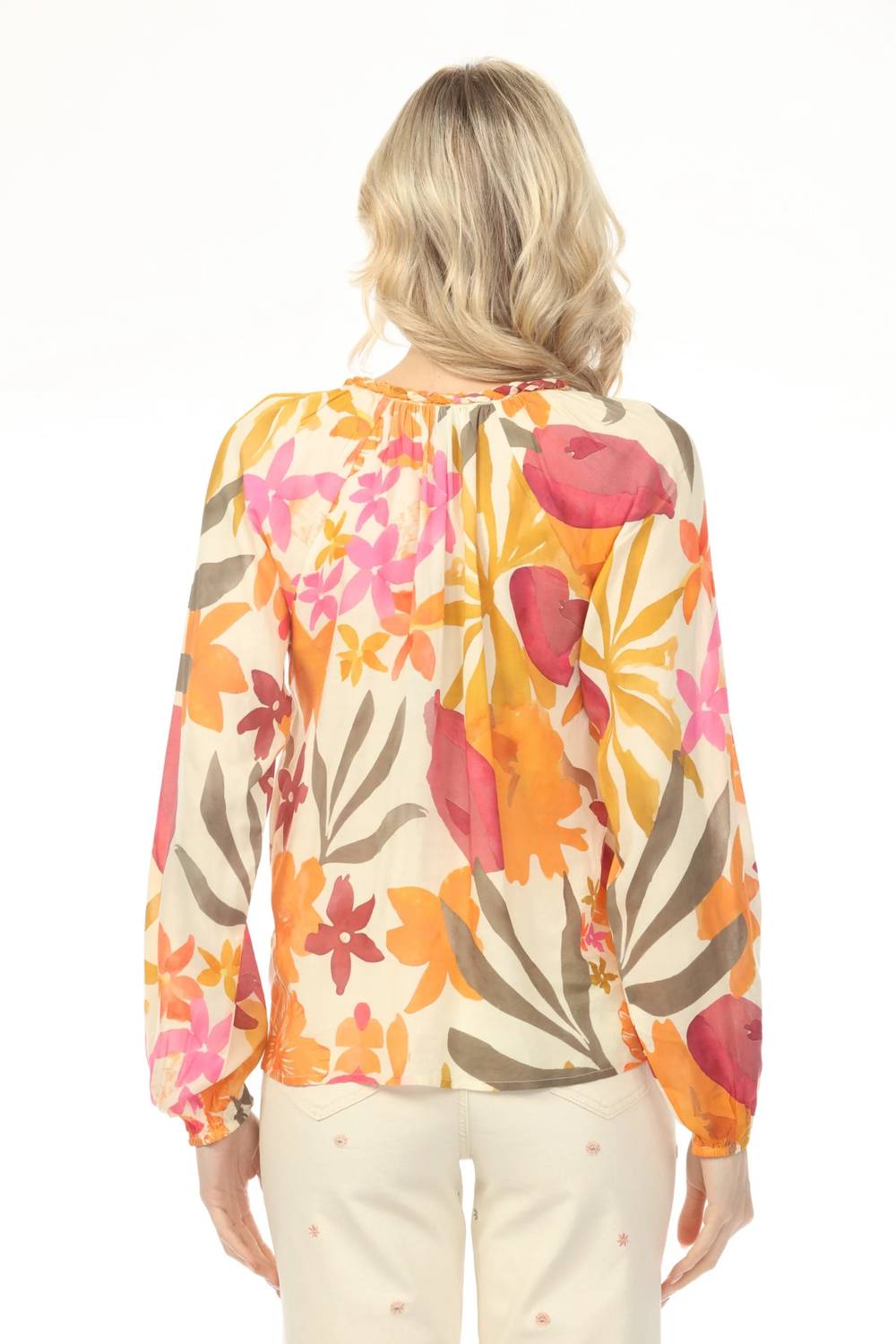 Charlie B - Printed Raglan Sleeve Popover Blouse