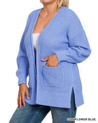 Vanilla Monkey - Cuddle Up Waffle Open Cardigan Sweater