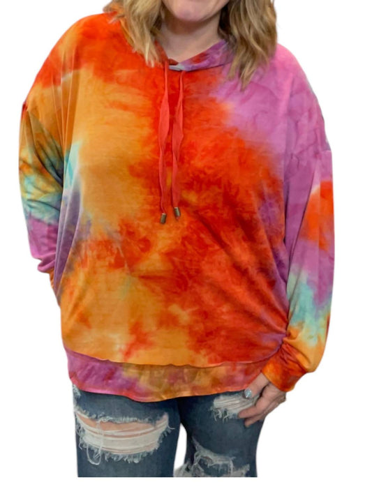 Jodifl - Bright Tie Dye Pullover Hoodie