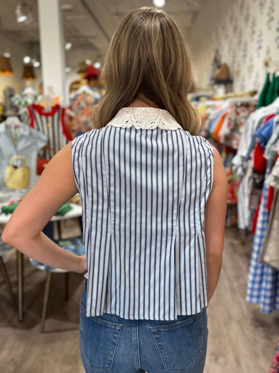 En Saison Clara Top in blue - women's shirt - view 8