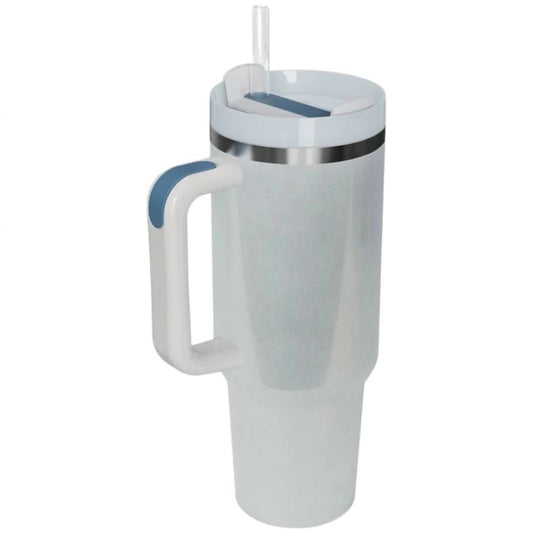 Trendsi - Stainless Steel Tumbler with Handle and Straw