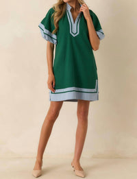 Entro - Linen Blend Short Sleeve Mini Dress