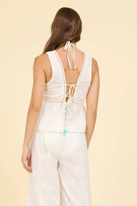 Vintage Havana - Eyelet Tie Front Top