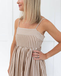 TCEC Maple Maxi Dress in beige - women's dress - detail view