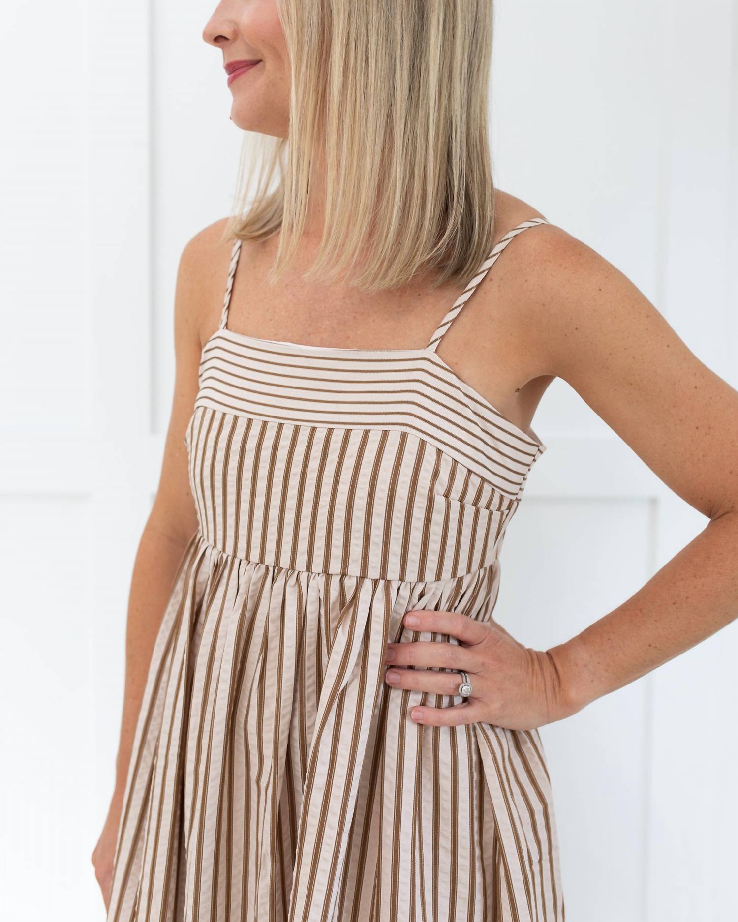 TCEC Maple Maxi Dress in beige - women's dress - detail view