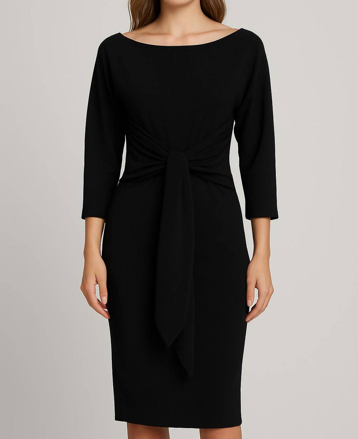 Mable - Slimming Waist Tie Sweater Dress