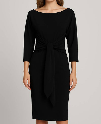 Mable - Slimming Waist Tie Sweater Dress