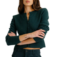 SABLYN Emilia Shoulder Pad Cardigan in sacramento - women's cardigan