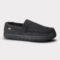 Lamo Men's Classic Harrison Wool Slip-on Moccasin in black - men's loafer - detail view