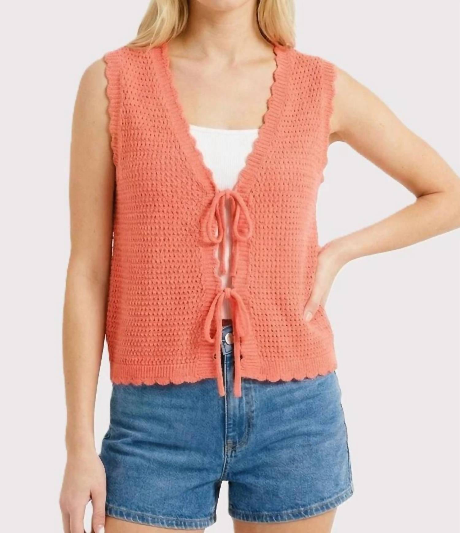 Staccato - Lyla Tie Front Knit Vest