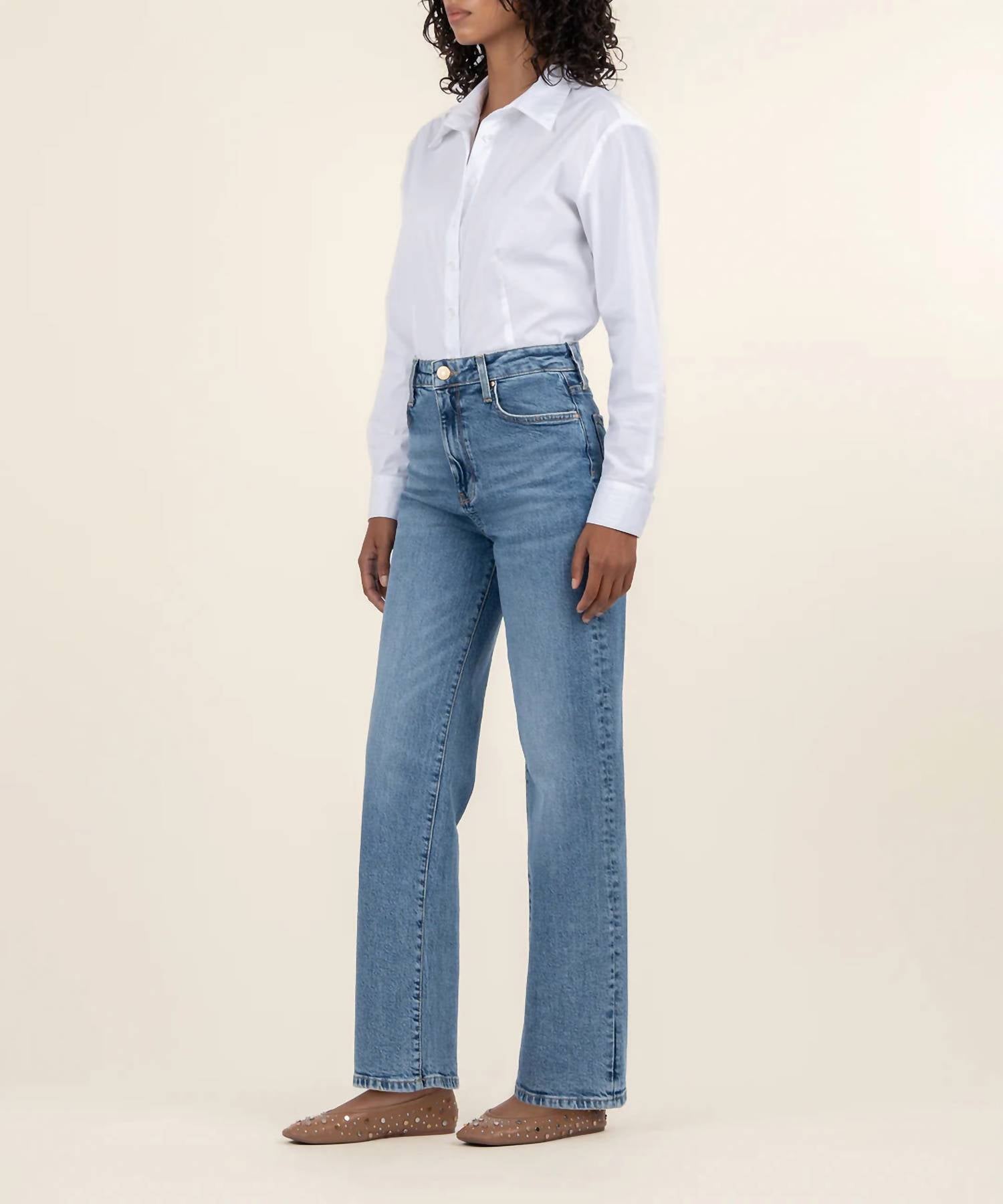 KUT FROM THE KLOTH Sienna High Rise Wide Leg Jean in decisive - women's jeans - alternate view