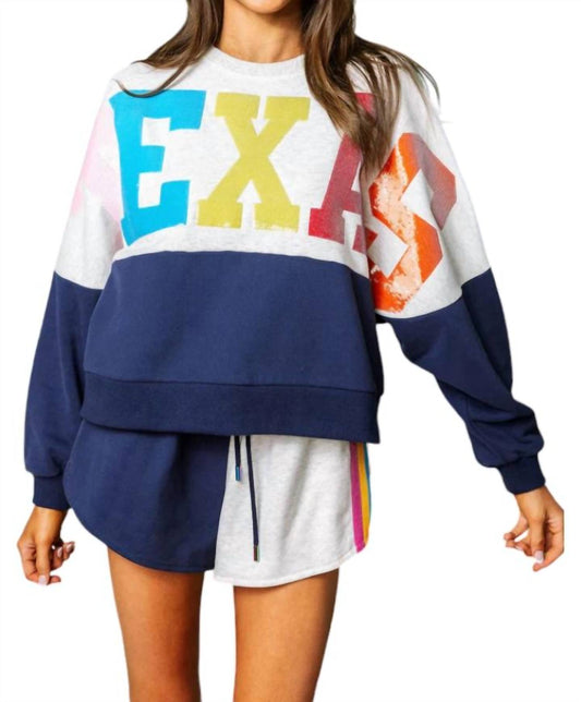 Queen Of Sparkles - Texas Queen Colorblock Sweatshirt