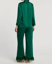 Rya Collection Swan Pj Lounge Set in emerald - women's sleepwear - alternate view