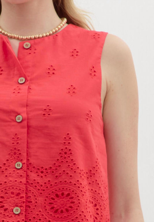 Entro - Eyelet Sleveless Top