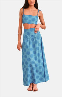 Saylor - Tashi Seashell Scarf Print Midi Skirt Set