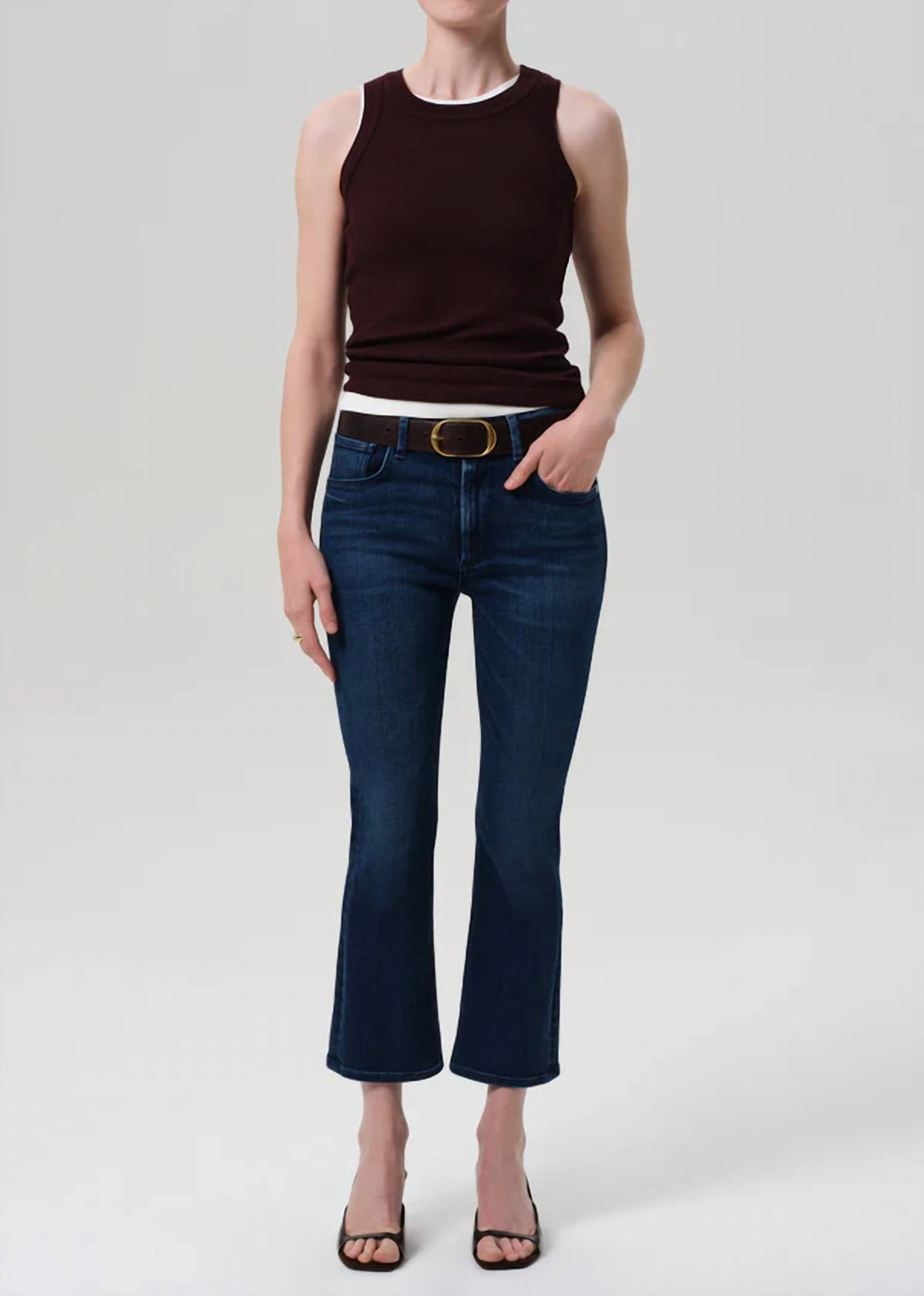 Citizens Of Humanity - Isola Mid Rise Cropped Boot Cut Jeans
