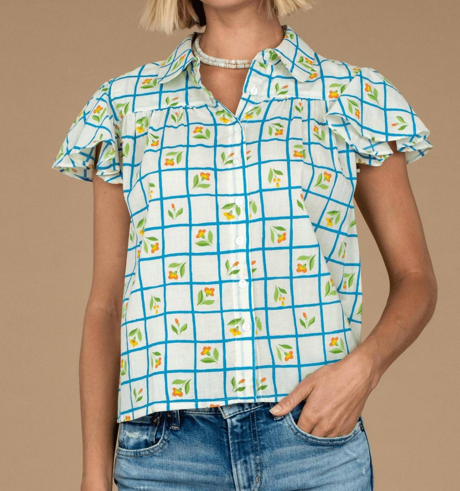 Elizabeth James The Label - Val Button Front Top