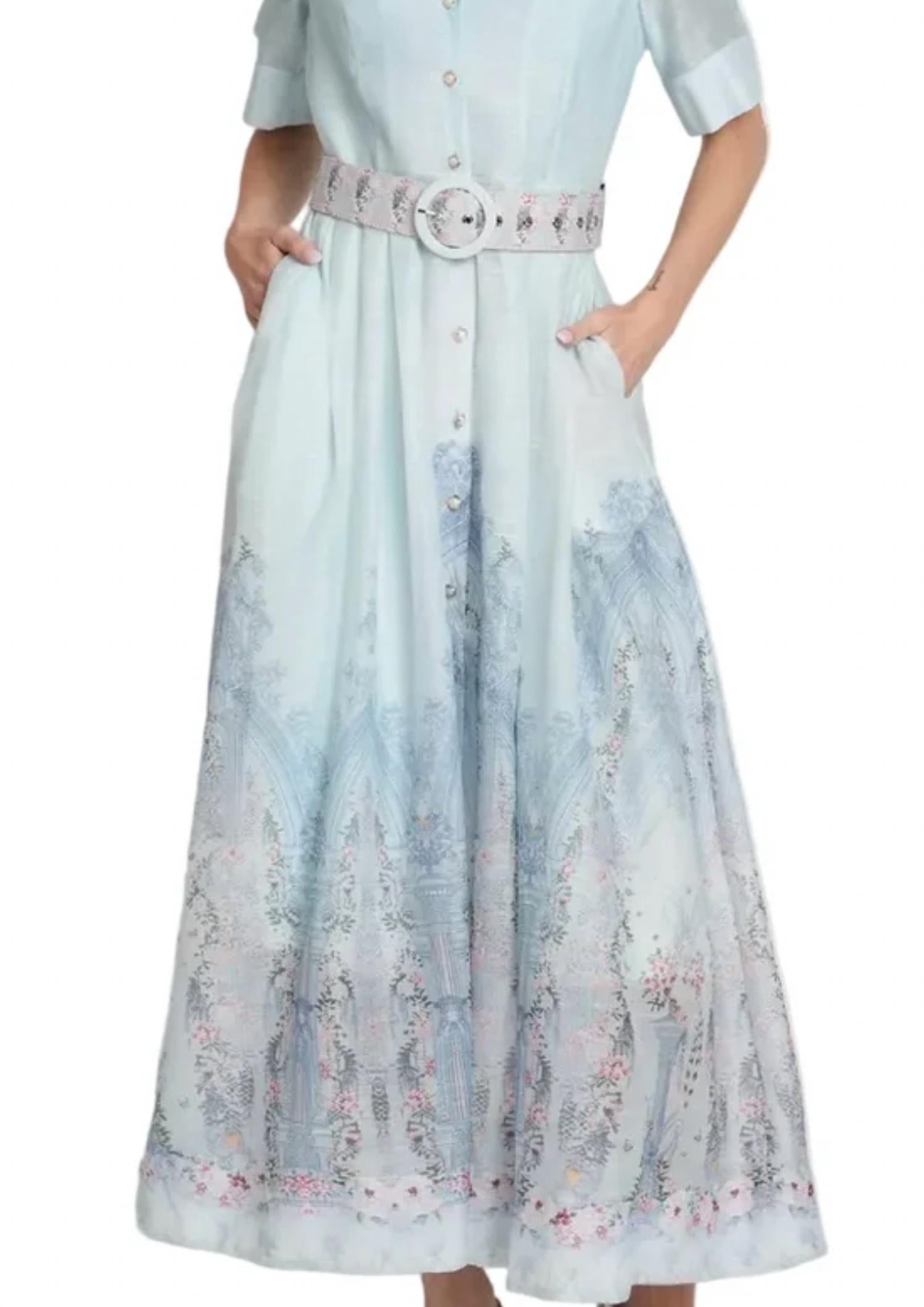 Beulah - Romantic Botanical Print Maxi Dress