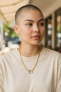 Shiqi Jewelry - Women's Horseshoe Plated Stainless Steel Box Chain Necklace