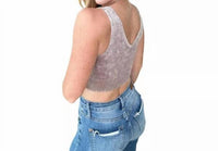 Zenana - Vneck Reversible Ribbed Bralette