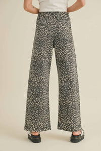 MIOU MUSE Meara Barrel Pants in leopard - women's jeans - alternate view