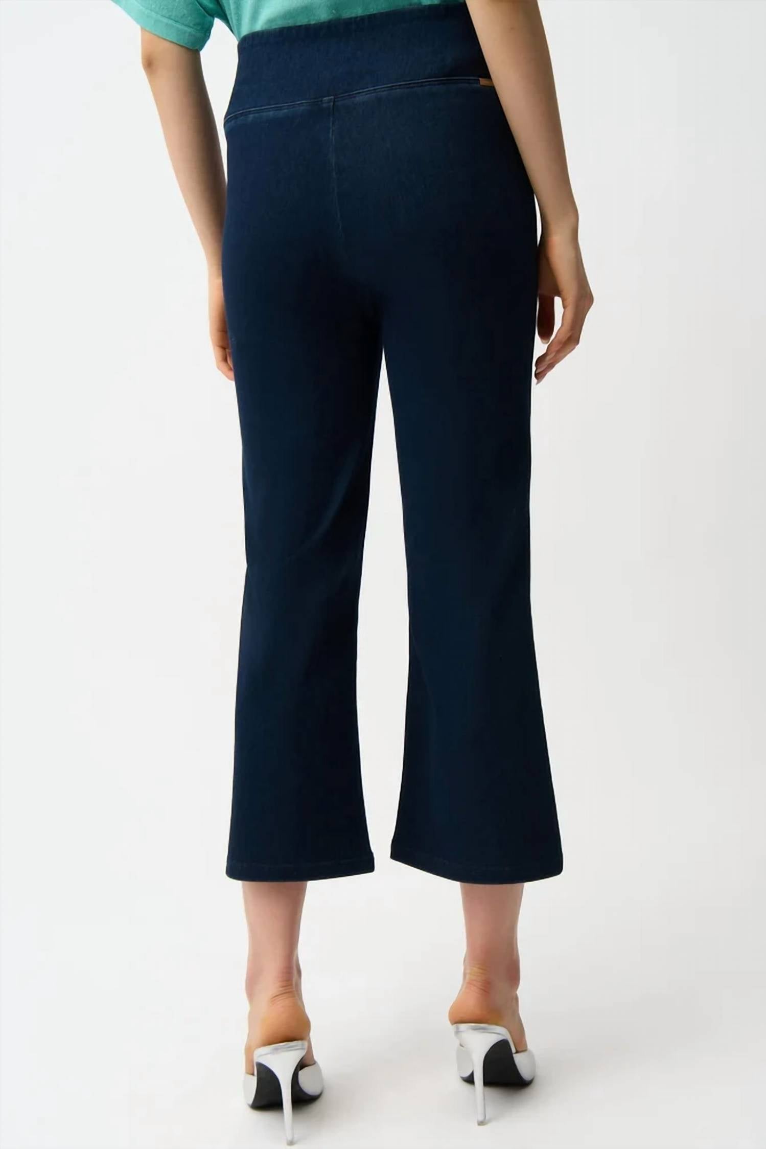 Joseph Ribkoff - Knit Denim Crop Flare Pants