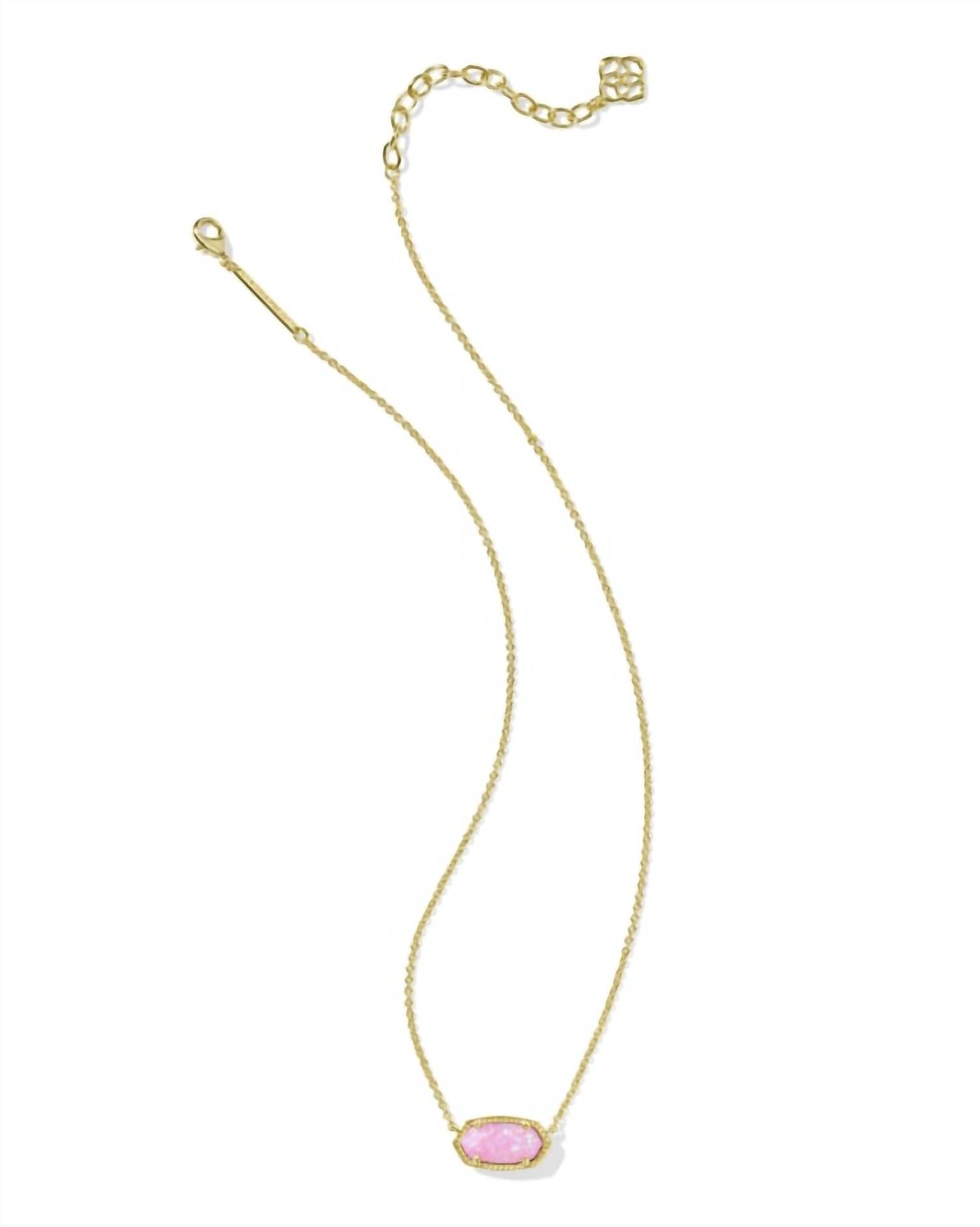 Kendra Scott Women's Elisa Short Pendant Necklace in carnation lab grown opal - women's jewelry - detail view
