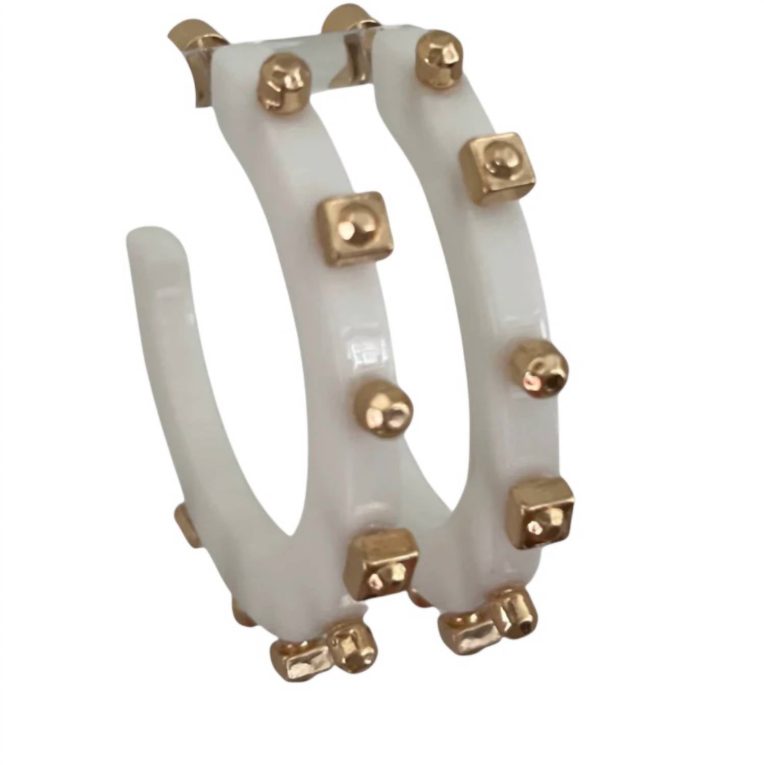 Smith & Co - Women's Solid Jewel Hoop Earring