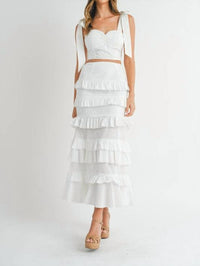 Mable - Tiered Ruffle Maxi Skirt Set