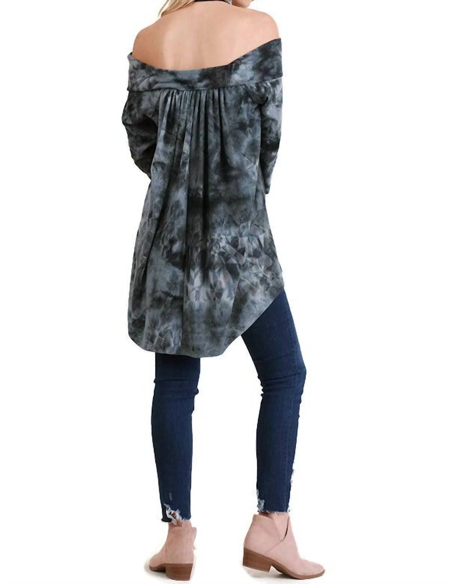 Umgee - Tie Dye Off The Shoulder High Low Tunic