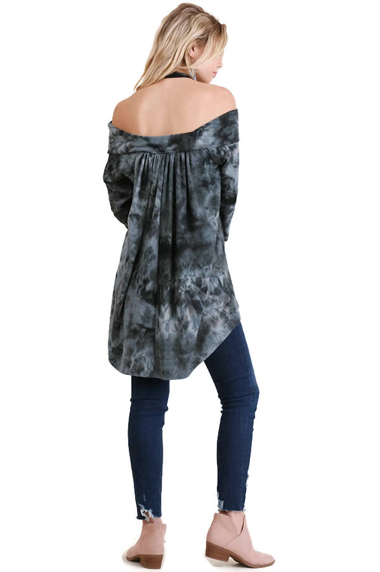 Umgee - Tie Dye Off The Shoulder High Low Tunic