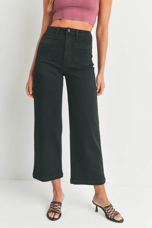 Just Black Denim - Paatch Pocket Wide Leg Jean