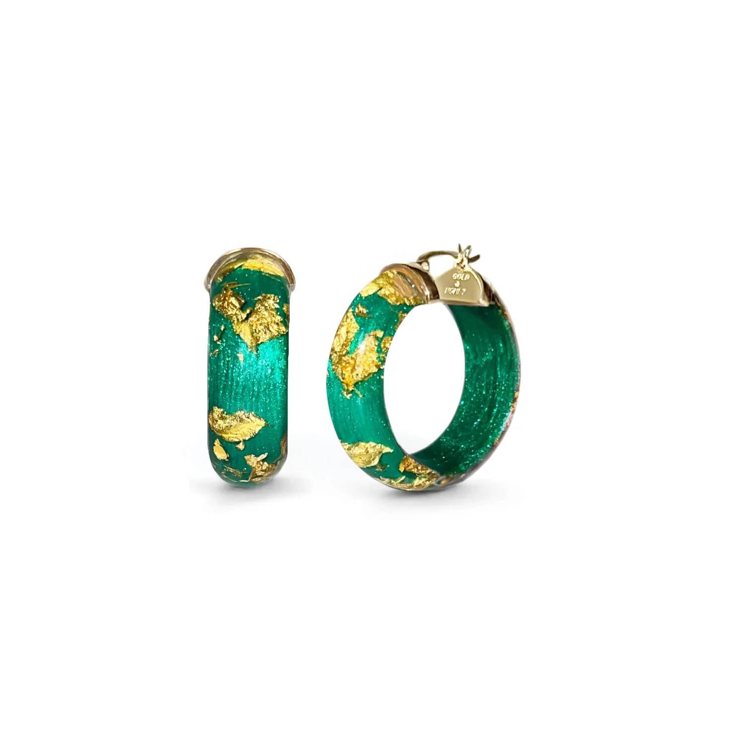 Gold & Honey - Women's Mini Lucite Hoop Earrings