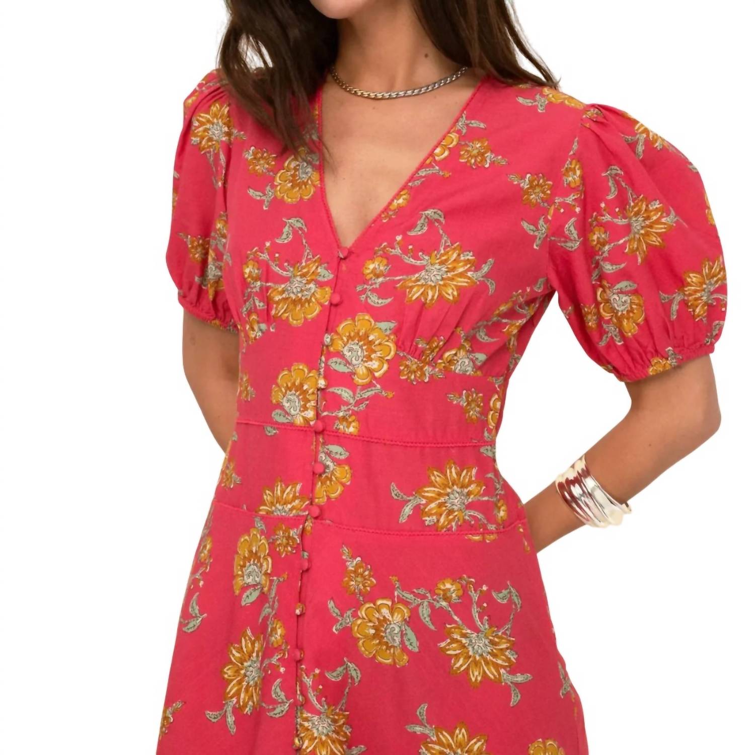 Sonmer - V-neck Poppy Dress
