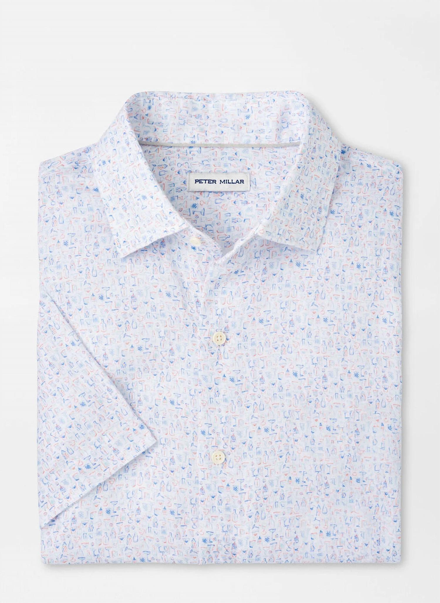 PETER MILLAR Soiree Linen Short Sleeve Shirt in multi - men's shirt - view 4