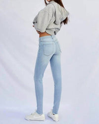 The Denim Lab - Mid Rise Raw Hem Skinny Jeans