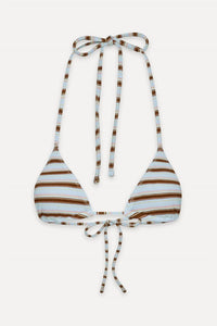 Frankies Bikinis - Nick Triangle Striped Bikini Top
