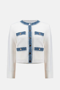 Joseph Ribkoff - Denim Trim Button Front Jacket
