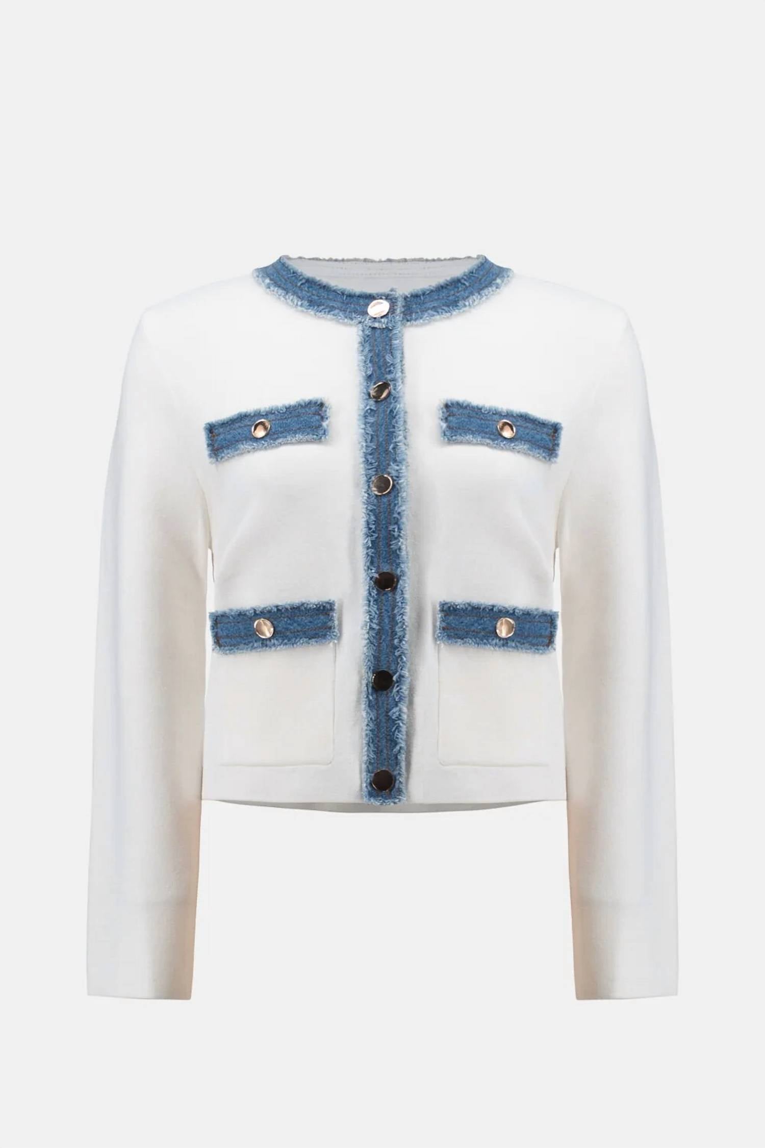 Joseph Ribkoff - Denim Trim Button Front Jacket
