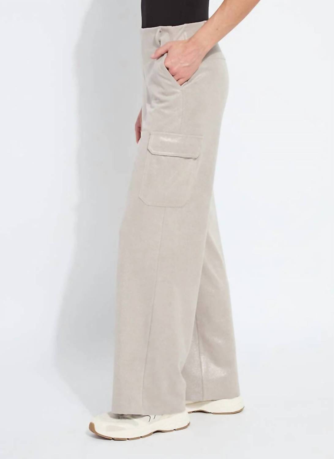 Lysse - Women's Callie Patent Foil Vegan Suede Cargo Pant