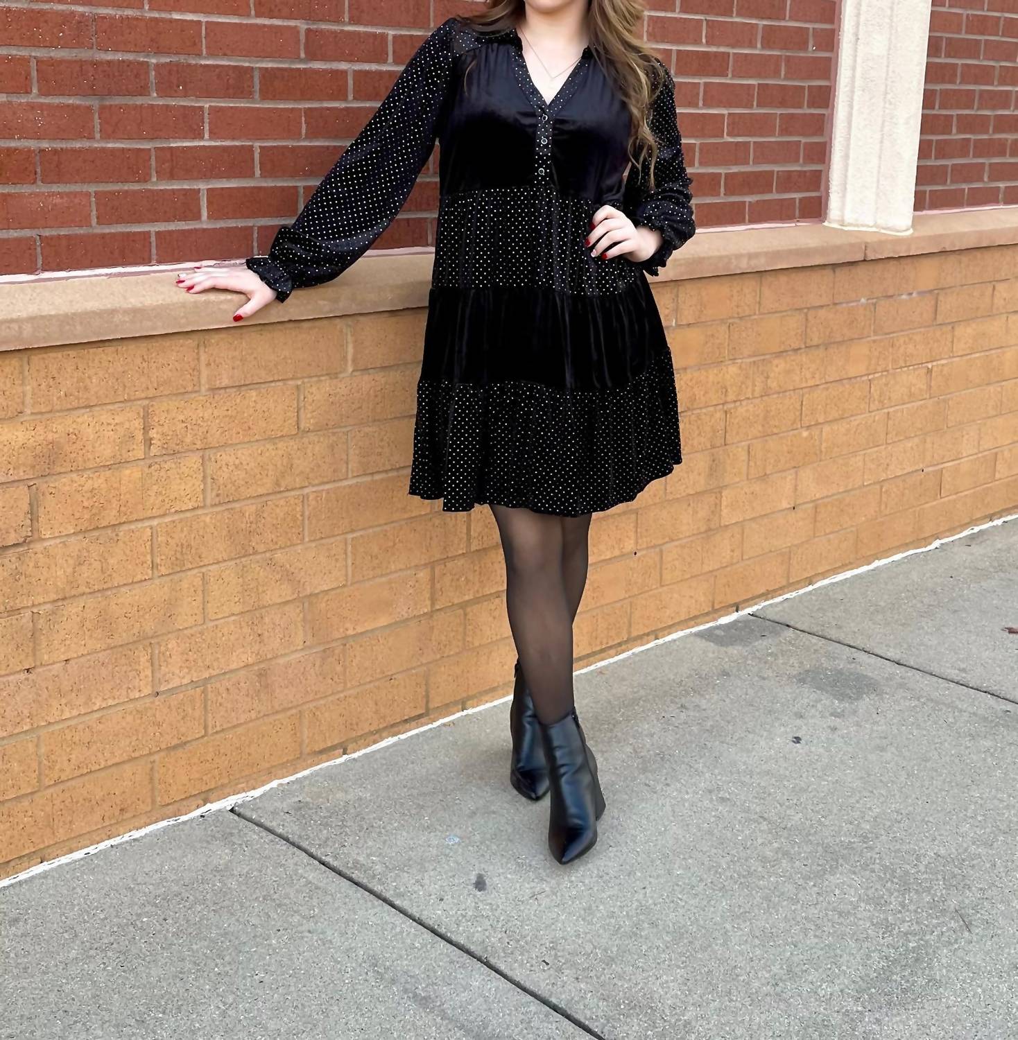 umgee Jude Rhinestone Mini Dress in black - women's dress - view 5