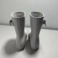 HUNTER Women's Originals Short Slip On Rubber Rain Boots in grey white - women's shoe - view 4