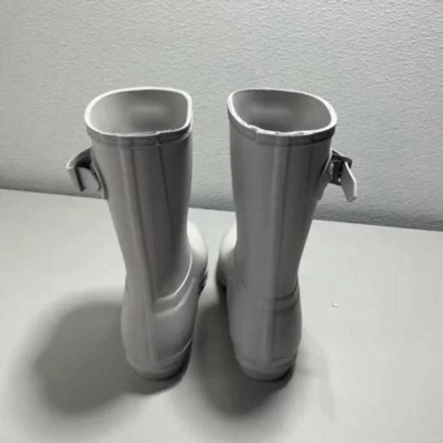 HUNTER Women's Originals Short Slip On Rubber Rain Boots in grey white - women's shoe - view 4