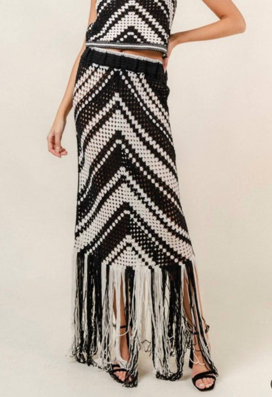 Fore Collection - Chevron tank and fringe skirt set