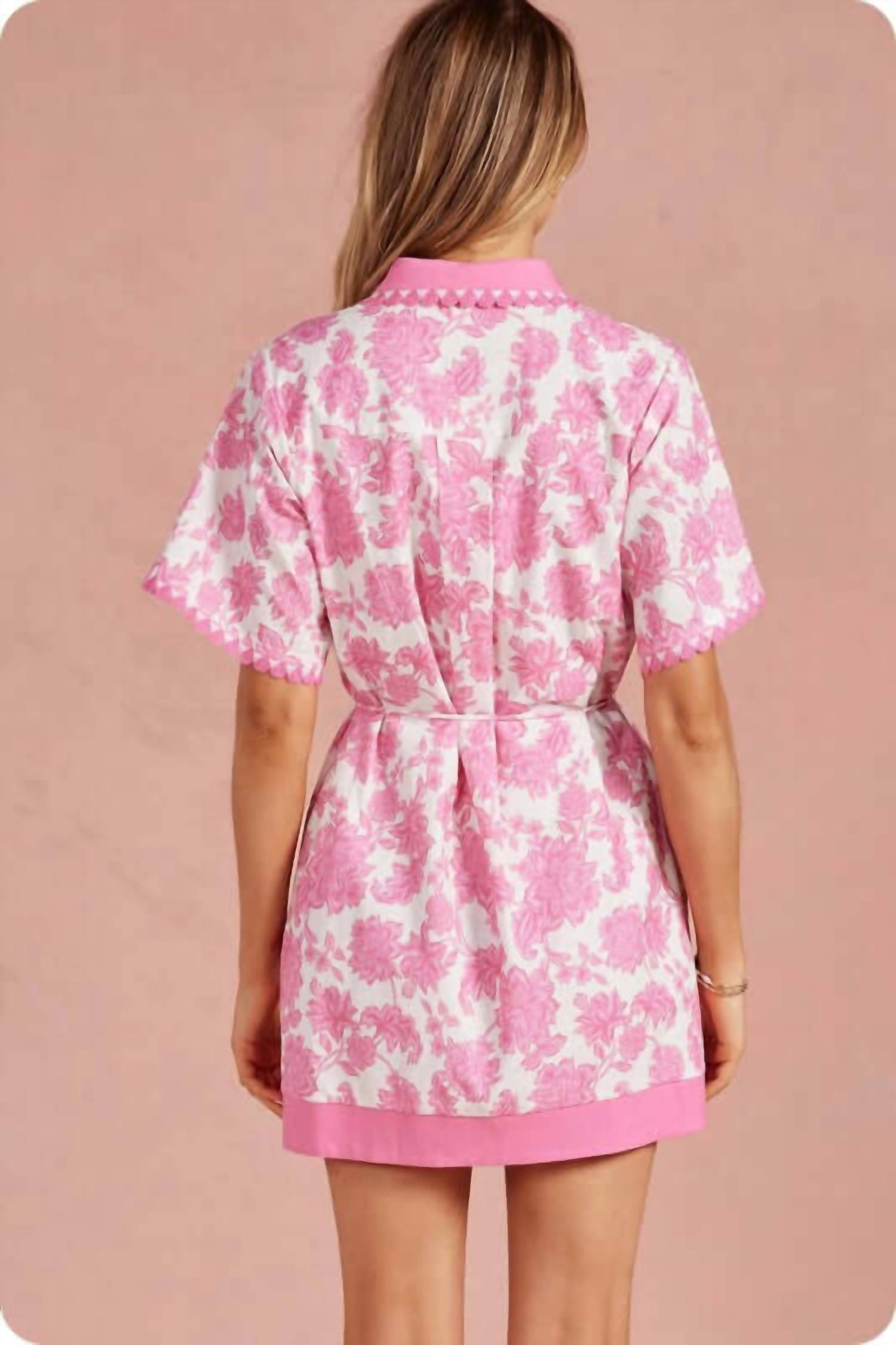 Strut & Bolt - Charlie Scallop Crochet Mini Shirt Dress