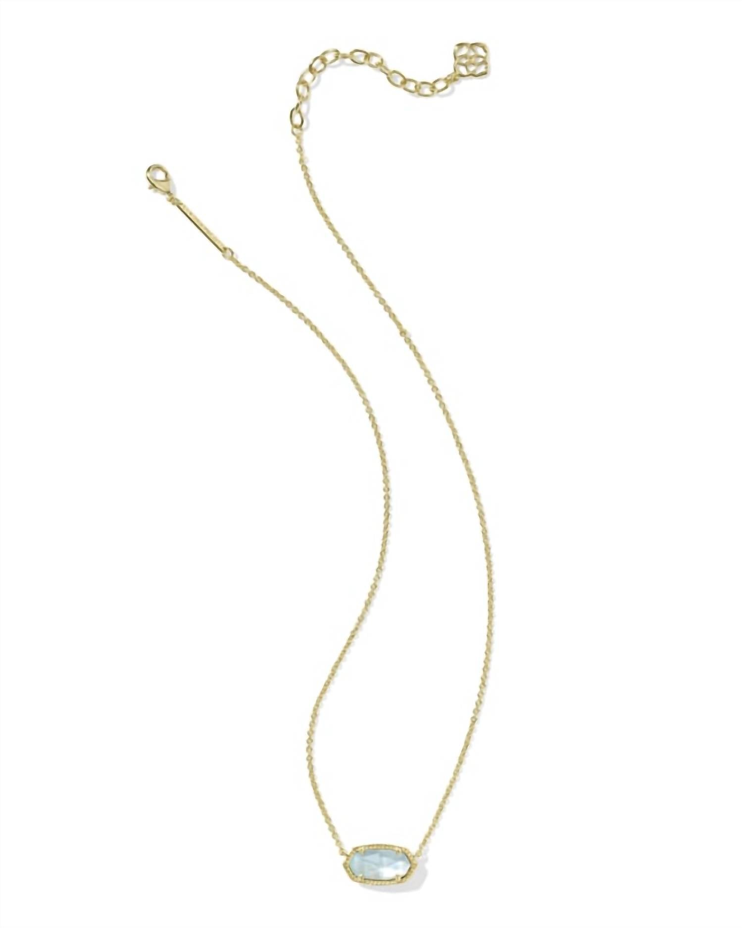 Kendra Scott Women's Elisa Pendant Necklace in light blue illusion - women's jewelry - detail view