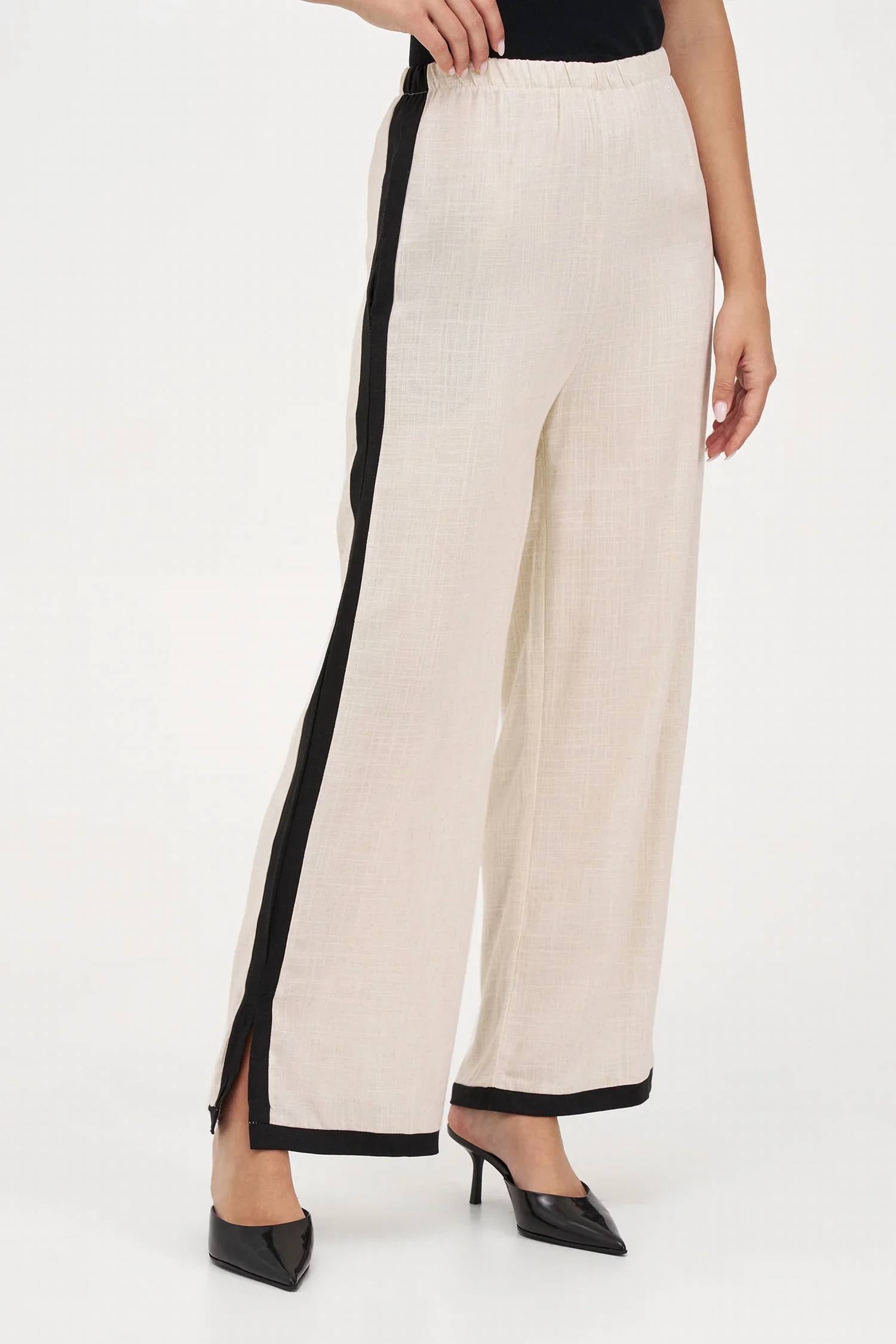M Made In Italy - Flowy Pants With Side Stripe