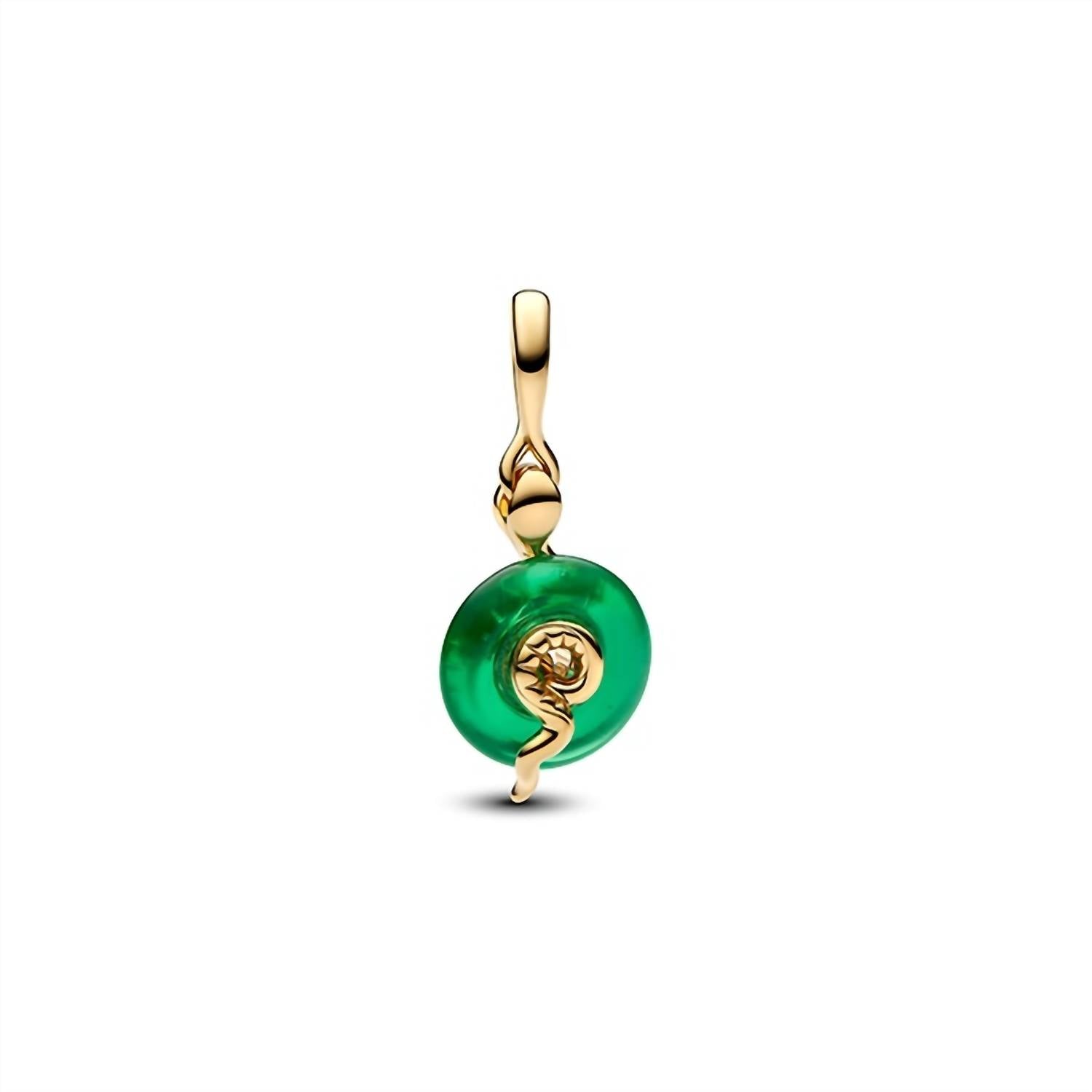 Pandora - Snake Green Murano Glass Dangle Charm
