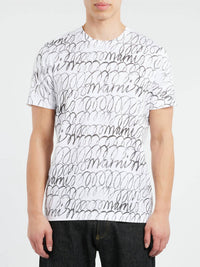 MARNI Scribbled Motif Organic Cotton T-shirt in lily white - men's t-shirt