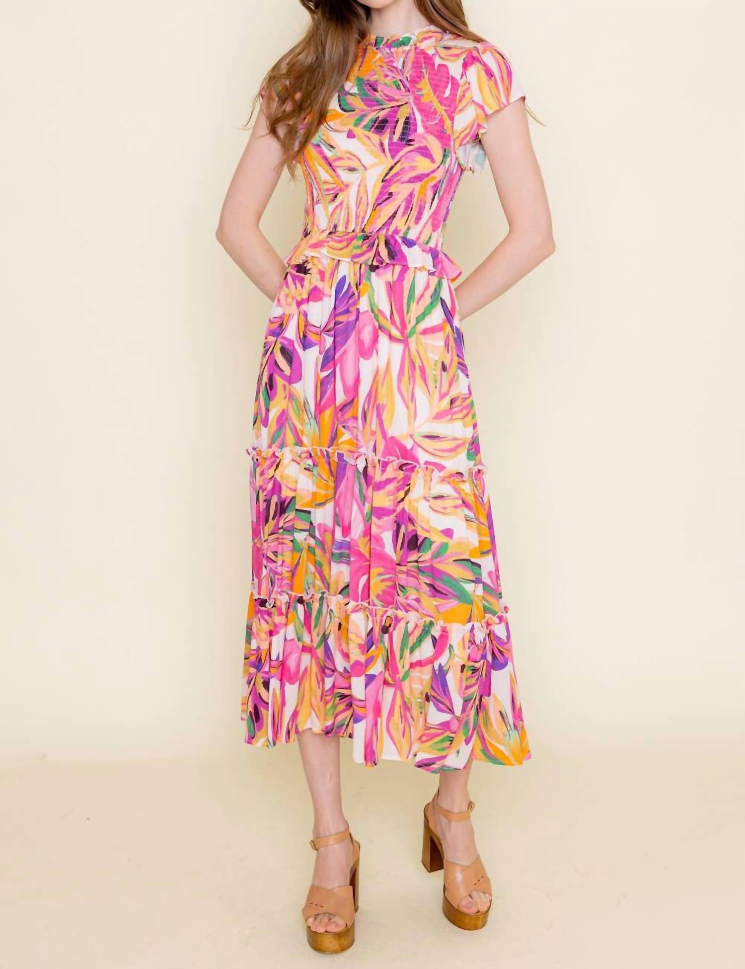Fore Collection - Floral Smocked Dress